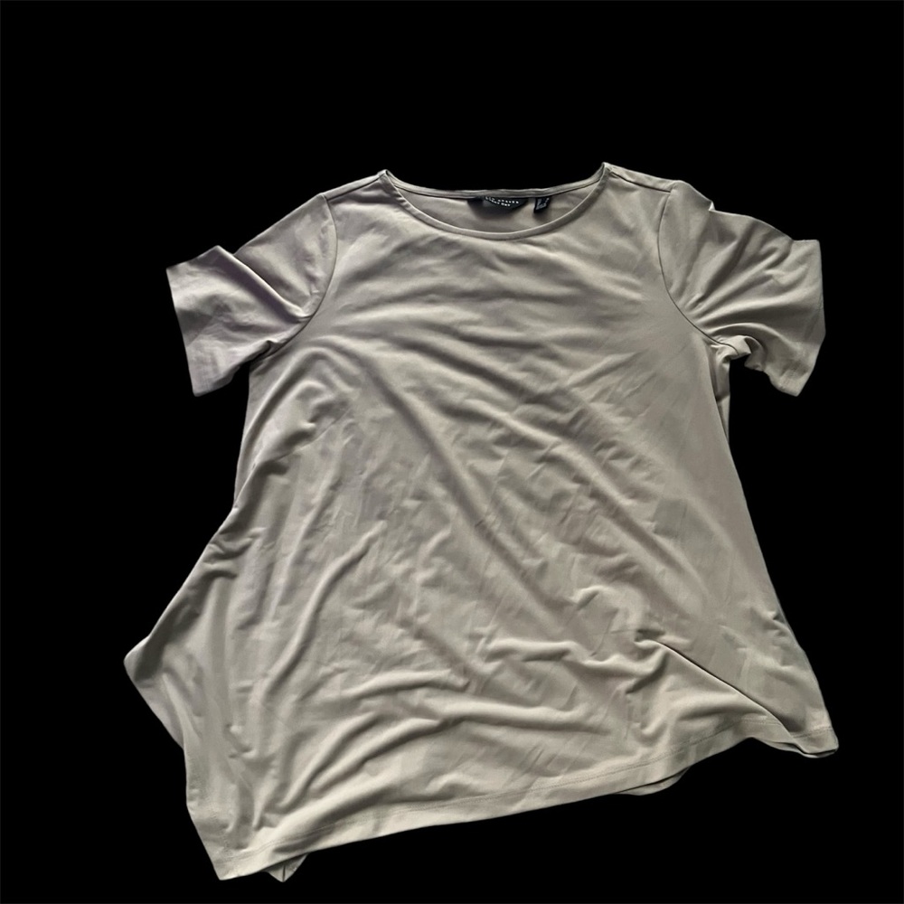 Susan Graver MEDIUM Blouse-Every Day Liquid Knit Asymmetrical Tunic Poly Spandex - Picture 13 of 13